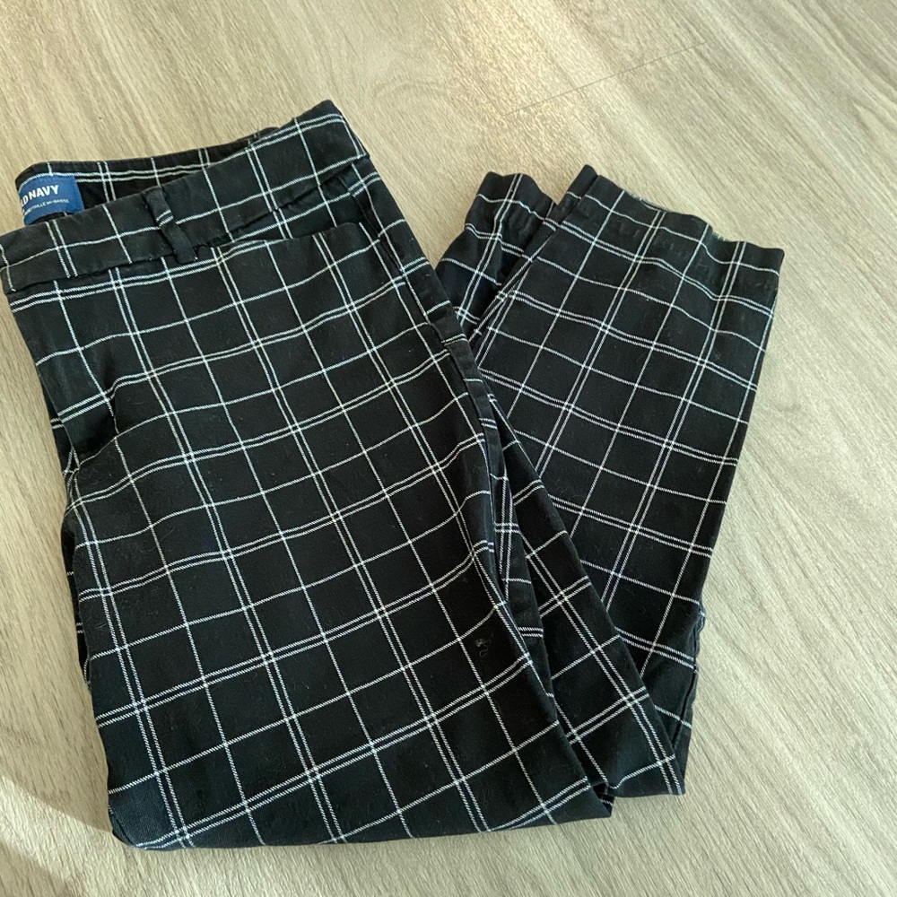 Black plaid pants